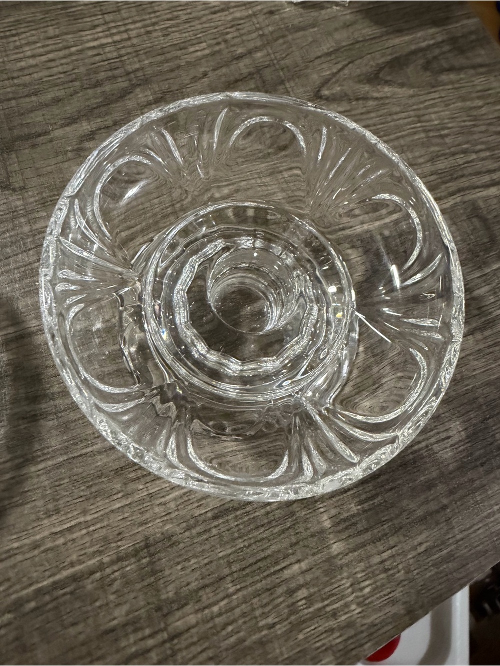 PARTYLITE #P7405 SALZBURG 24% LEAD CRYSTAL CANDLE HOLDER / 3 PC STACKABLE - Picture 5 of 11